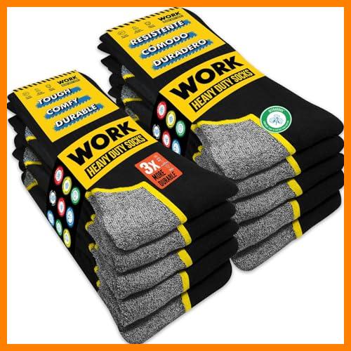 【 Mejor precio en oferta de 】✔️ SOXCO 10 Pares Calcetines de Trabajo Hombre WORK Socks, 43-46