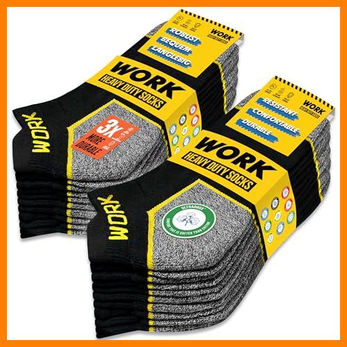 【 Mejor precio en oferta de 】✔️ SOXCO 10 Pares Calcetines Tobilleros Hombre Trabajo Calcetines Cortos WORK Socks, 43-46