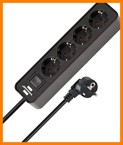 【 Mejor precio en oferta de 】✔️ Brennenstuhl Ecolor regleta enchufes con 4 Tomas Corriente (Cable de 1,5 m, con Interruptor) Color Negro