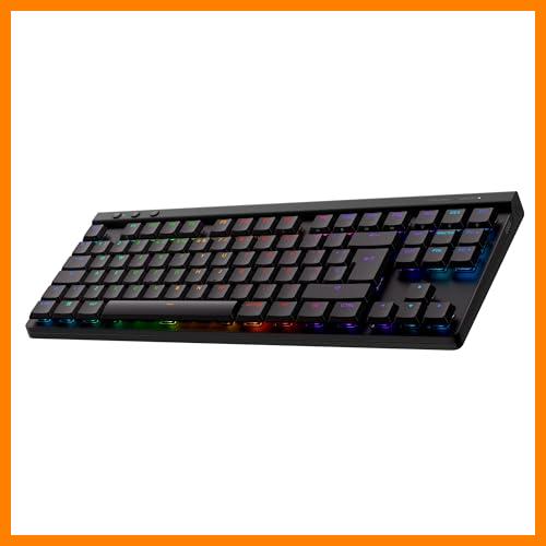 【 Mejor precio en oferta de 】✔️ Logitech G G515 LIGHTSPEED TKL de perfil bajo Teclado para gaming inalámbrico, RGB LIGHTSYNC, diseño fino sin teclado numérico, teclas de PBT, interruptores mecánicos táctiles, QWERTY Español - Negro